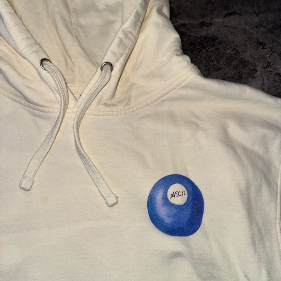 Alpha Chi Omega Cream Hoodie Sweatshirt Size Medium NWOT - Picture 2 of 8